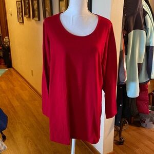 Solid red long sleeve top. Size XL